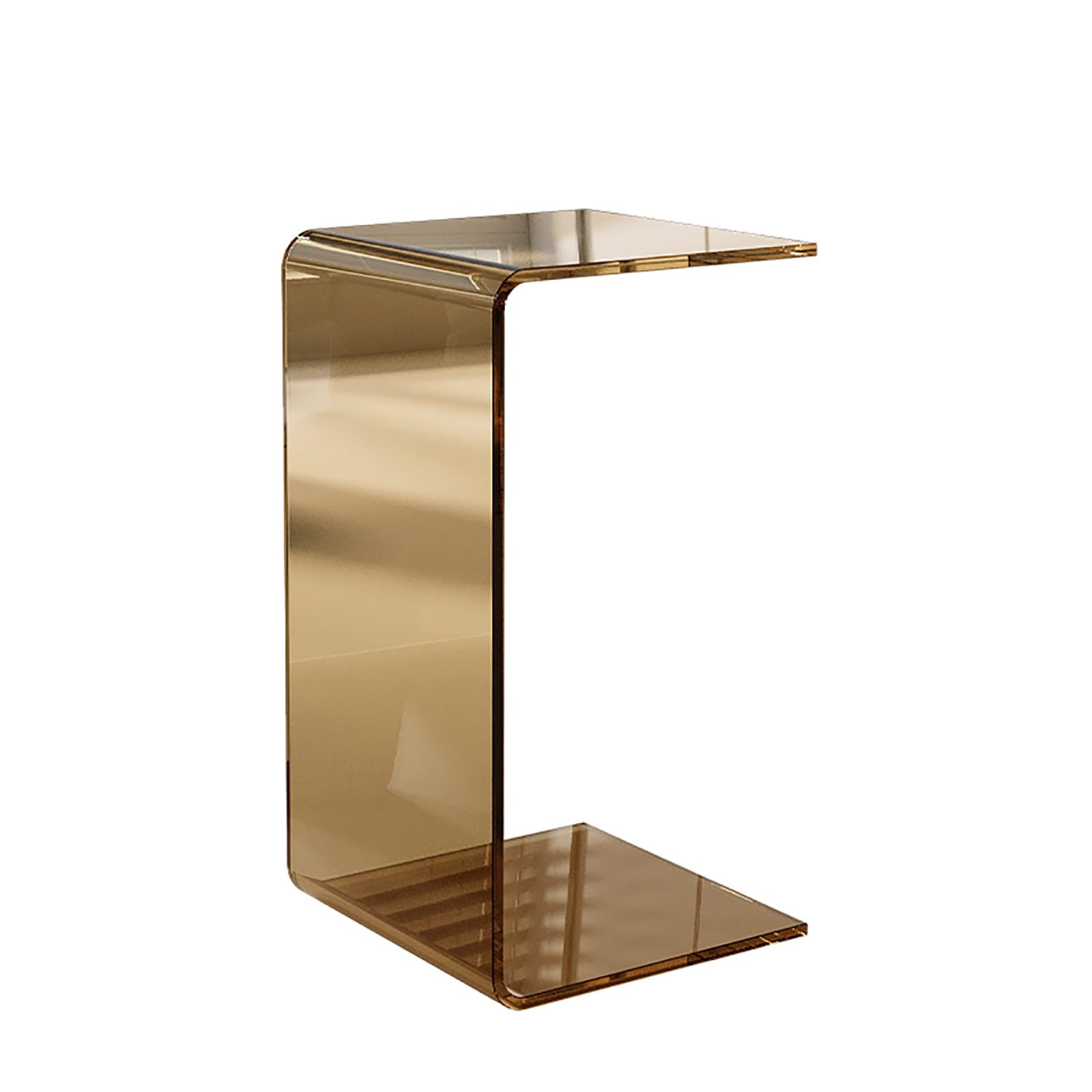 AMZBNEIDI Clear Acrylic Side Table Narrow, Transparent Small Side Table, End Table Clear Nightstand(Brown,30 * 30 * 55cm)