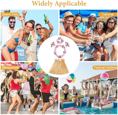 USHOBE Guirlande Tropicale 4 Pièces – Collier, Bandeau Et Bracelets Hawaïens Pour Fête Luau