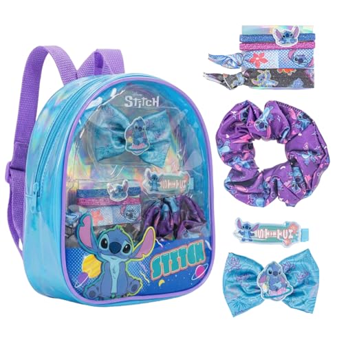 Disney Stitch Hair Accessories Mini Gift Bag Set Includes Scrunchies Hair Bows Hair Clips for Kids Girls Tweens Ages 3+ Perfect for Parties Birthdays Stocking Stuffers by Townley Girl