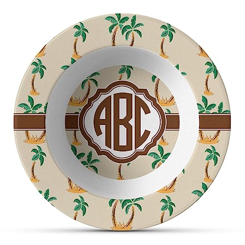 Personalized Palm Trees Plastic Bowl - Microwave Safe - Composite Polymer