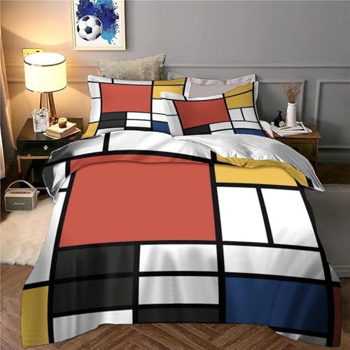 Housse de couette microfibre 140x200 parure de lit imprimé 3D fermeture éclair