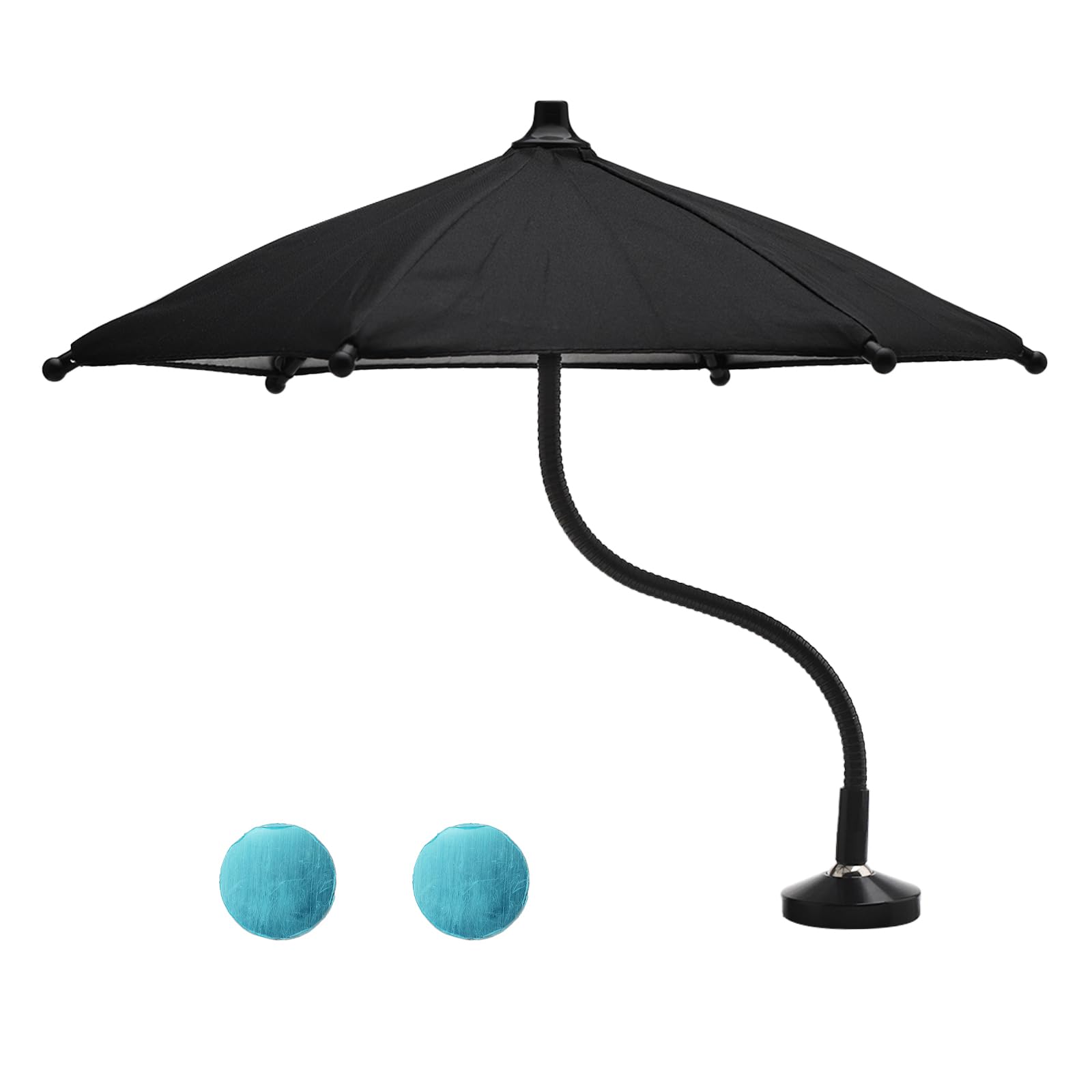 DFXIU Set 2 Ombrellini Parasole Per Telefono – Regolabile A 360° Con Ventosa, Antiriflesso, Rosa E Nero – Per Esterni E Schermi Al Sole - 2
