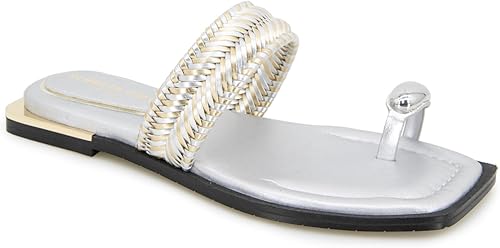 Kenneth Cole Women's Andarna Sandal, Silver Gold, 10