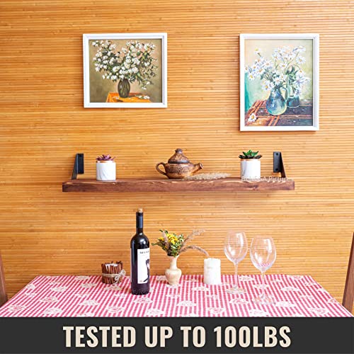 Benega Shelf Brackets 6 Inch 4 Packs | Floating Shelf Bracket | Shelving Bracket | Decorative Shelf Brackets | Wall Bracket | Heavy Duty Shelf Bracket | Black Shelf Bracket | L Bracket #TOP5