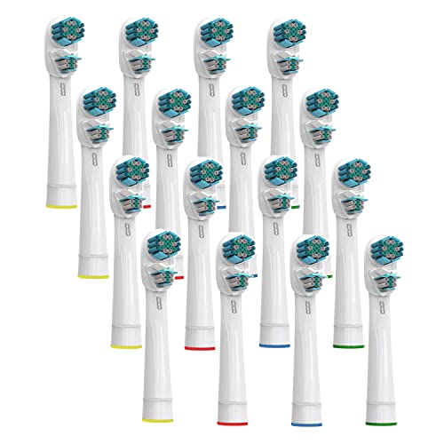 KongKay Lot de 16 têtes de brosse à dents de rechange pour Oralb Dual Clean, générique à double tête compatible avec brosse à dents électrique Oralb...