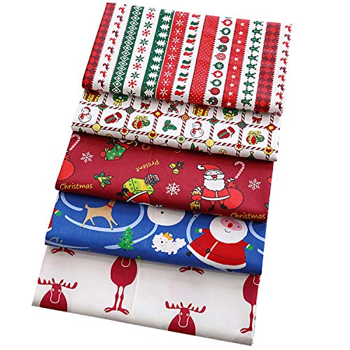 5 Piezas de Tela de Algodón 100% para Manualidades, Paquete de Retales, 50 cm Cuadrados, para Acolchar, para Coser, Retales, Hermosos Paños con Cinta Métrica Suave para Coser Álbumes de Recortes
