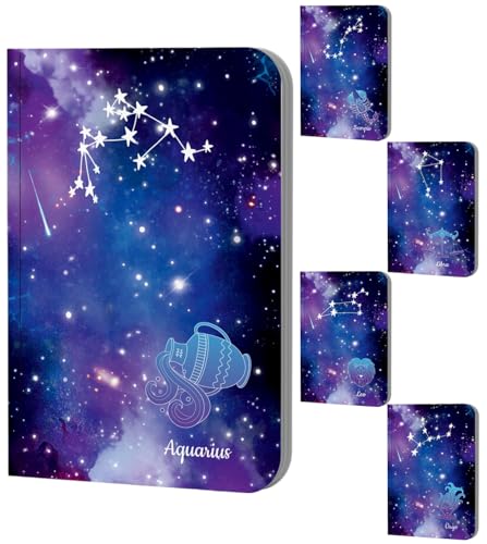 Image of AccuPrints A5 Premium Soft Bound Notebook Size 5.8 * 8.25 inches Diary for Girls and Women (144 Ruled Pages with planner, 80 GSM) (Aquarius zodiac signs)