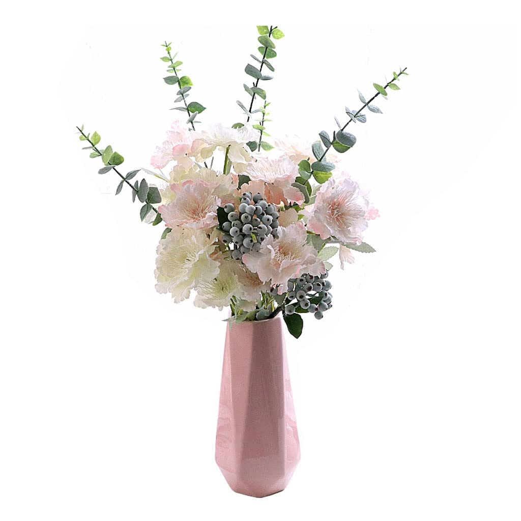 Decorazioni Domestiche Fiori di peonia di Seta Artificiale Fiori Finti con Vaso di Ceramica for la Festa di Nozze Festa di San Valentino Decor Fiori Finti