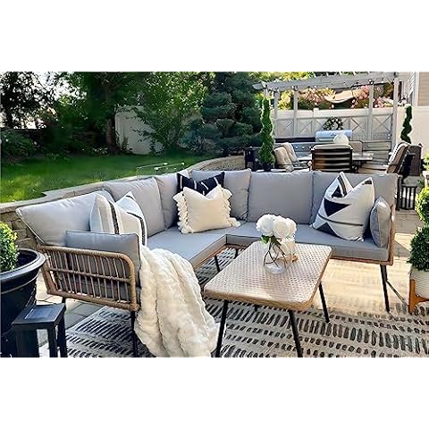 YITAHOME Rattan 4 PCS Patio Furniture Set Cover