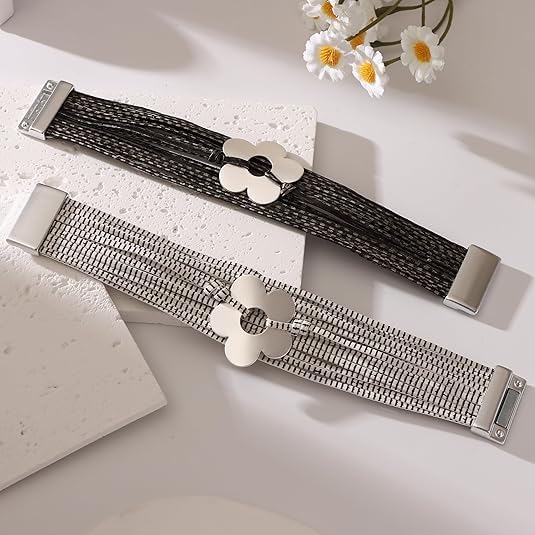 Flower Charm Wrap PU Leather Bracelet for Women Lady Handmade Bohemian Bracelets Jewelry Gifts for Women - Image 5