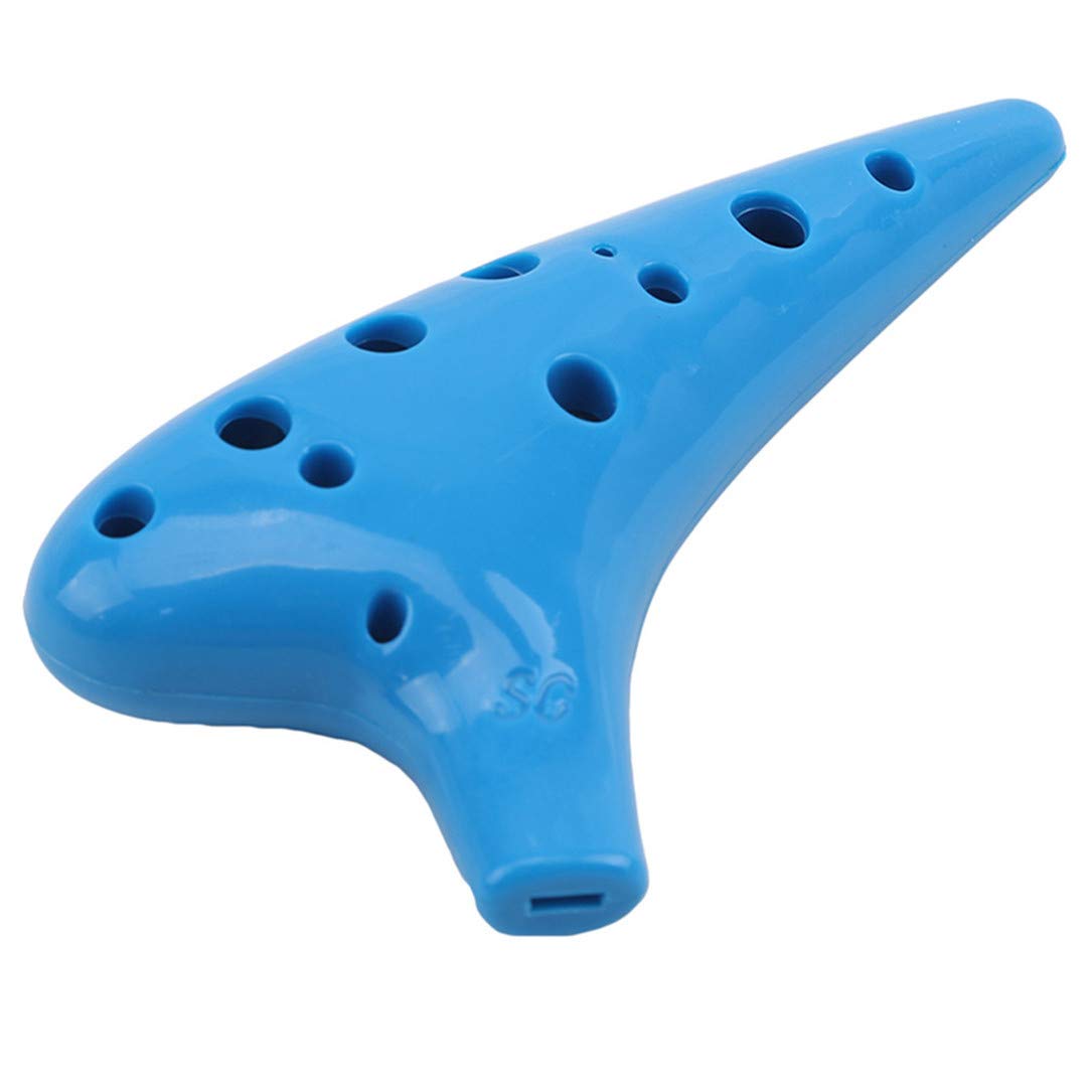 Ocarina Plastique Bleu Débutant Ocarina 12 Trous Bleu En Plastique - Instrument Facile à Jouer Avec Partition Et Sac Inclus Ocarina Bleu Complet