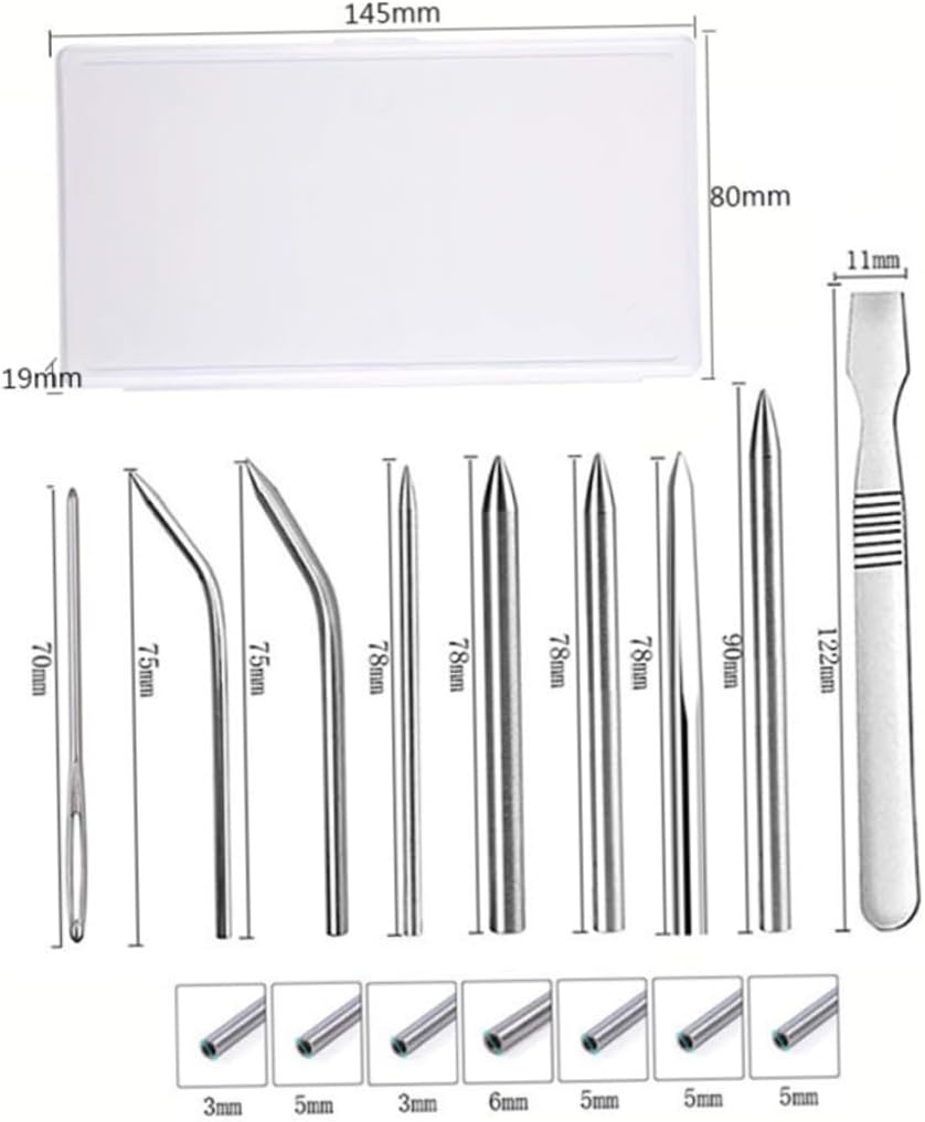 IWOWHERO 9 in 1 Lacing Needle Set DIY Jewelry Accessories 9 in 1 Braiding Tools for Bracelets