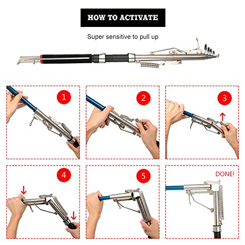 Andoer Vara de pesca telescópica ajustável 2.1/2.4/2.7m Vara de pesca automática Sea Shore River Lak