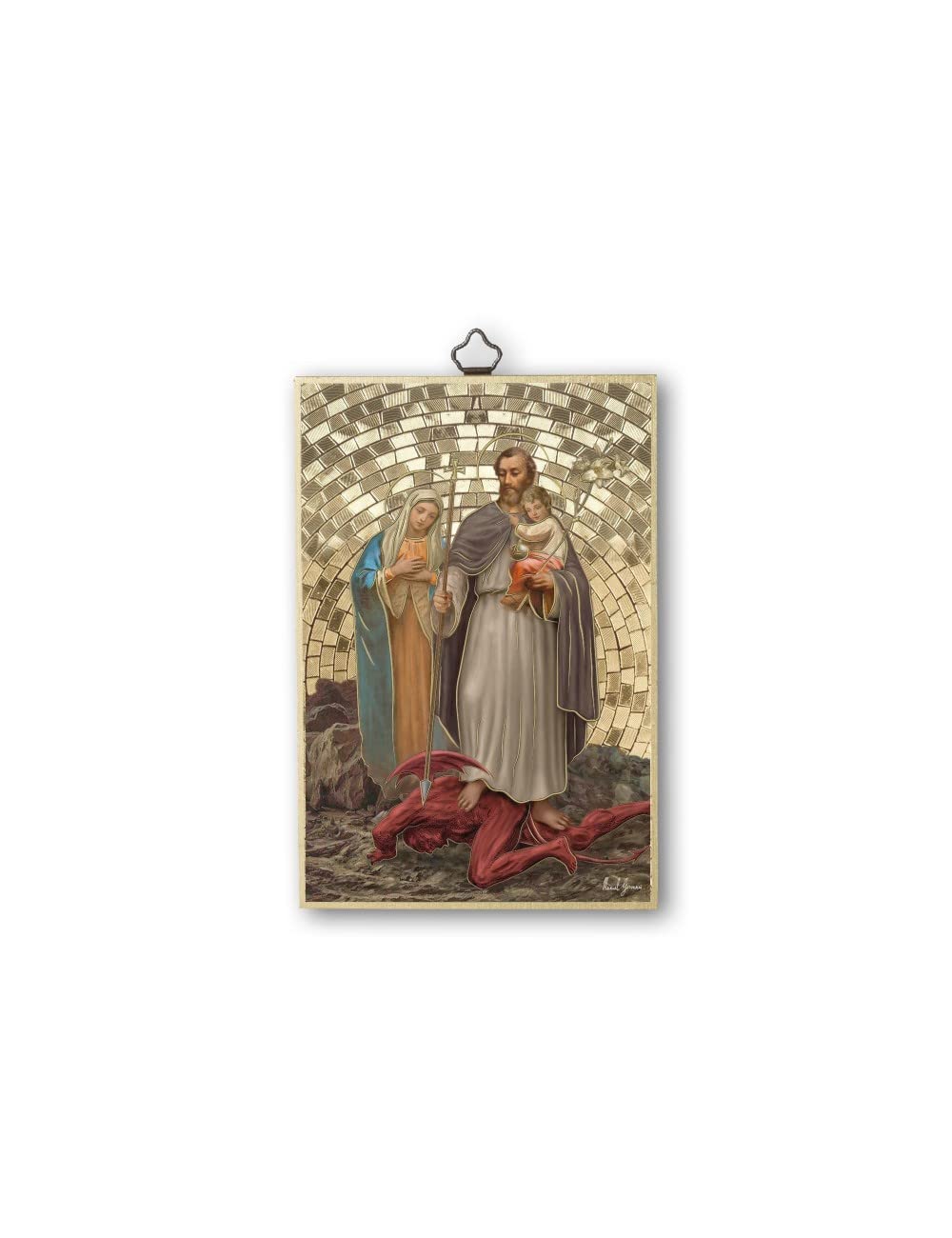 Fratelli Bonella Quadro Sacro Con Mosaico Dorato – Calice E Uva Su Legno 10x15 Cm – Made In Italy - 4