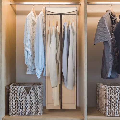 STORAGE MANIAC 2-Pack Hanging Garment Bag Zipper Cover with Sealed Clear Window, Long Garment Cover for Closet Storage Wardrobe Clothes Protector, Large Garment Storage Bag for Dresses,Suits, Beige by STORAGE MANIAC - Image 9
