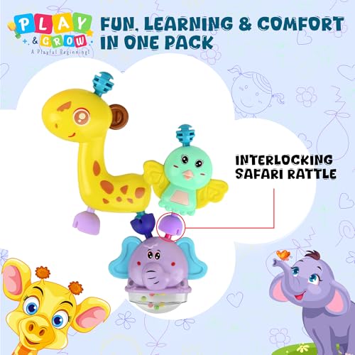 Image of PLAY & GROW Primum Quality Baby Rattle - Pack of 03 | Newborn Rattle Gift Set for Boys & Girls | Safe & Colorful Infant Toys for Early Learning & Sensory Play | Ideal Gift Pack for 0-24 Months Babies