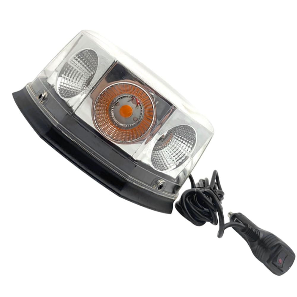 Luz Estroboscópica LED De Techo Anzene – 240 LEDs ámbar, 12V, 7 Modos De Parpadeo, Base Magnética Para Emergencias