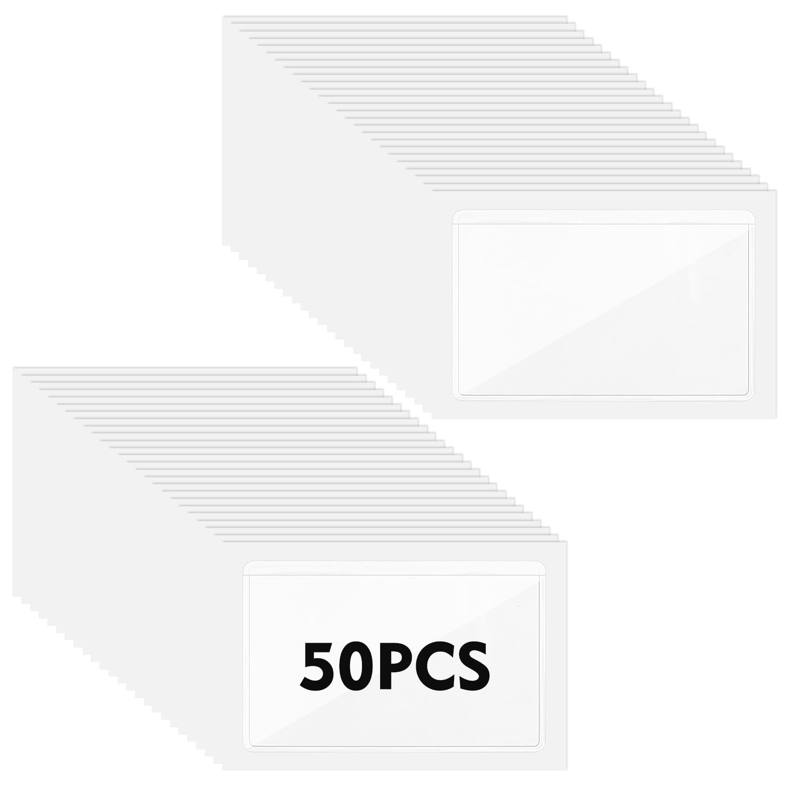 Clear Plastic Index Card Protector Sleeves 40-Pack Self-Adhesive Index ...