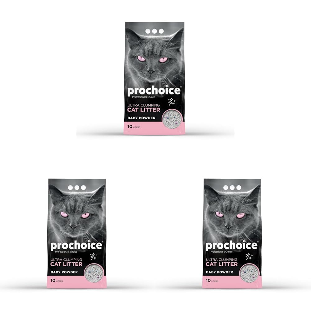 Prochoice Kedi Kumu, Bebek Pudrası Parfümlü Bentonit,10 lt (3 paketi)