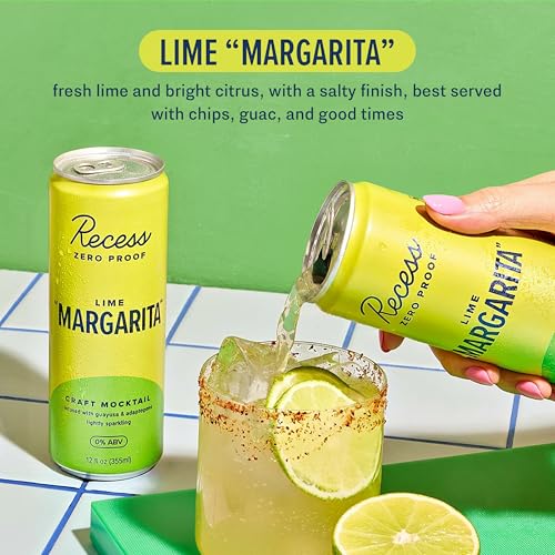 Image of Recess Zero Proof Non-Alcoholic Lime Margarita Mocktail, 12 Pack
