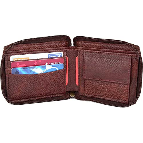 Image of WildHorn Customizable Leather Wallet for Gifting | Engrave with Your Name,Company Name or Initials (Maroon-2)