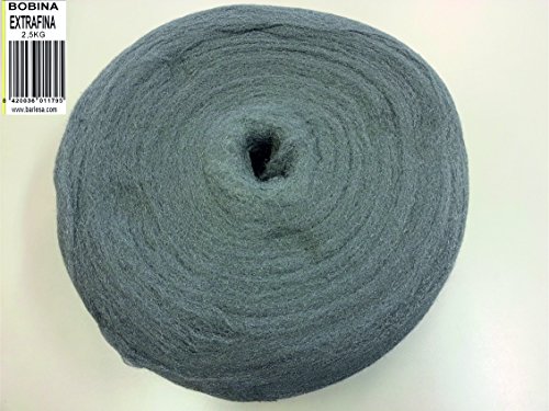BARLESA BOBINA DE LANA ACERO DE 2,5 KG, Pulir, limpiar, cristalizar, decapar (Lisa, Extrafina/00000)