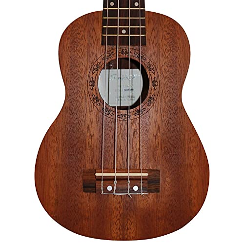 Sawtooth Mahogany Soprano Ukulele With Ukulele Quick Start Guide & Chromacast Accessories #TOP1