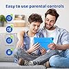 HAPPYBE 8 inch Kids Tablet, 8" Display, 1080p Full HD, Quad Core Android 10, 32GB, Parental Control, Kidoz Installed, WiFi, Dual Camera Google Play, YouTube, Children’s Tablets, Kid-Proof Case (Blue)