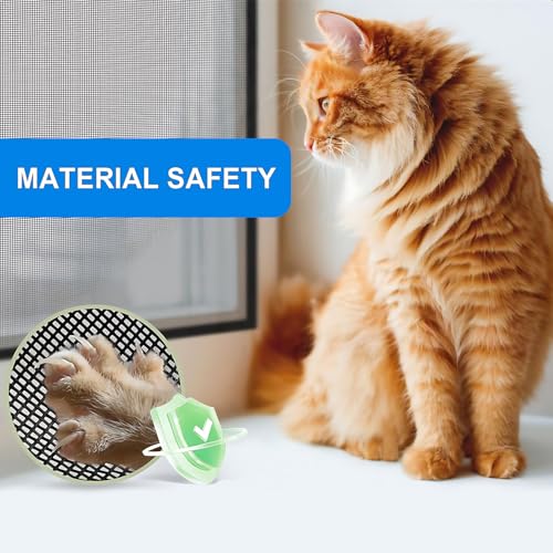 Hsyan Fenster Fliegengitter, Katzensicher Katzengitter Fenster Ohne Bohren Katzen Fenstergitter Stabil für Alle Fenster Dachfenster, 100 * 130cm