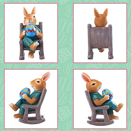 Keepsake Christmas Ornament Bunny Easter Bunny Decors Ornament Resin Spring Easter Figurines Figurines Eggs Easter Tabletopper Decorations Desktop Ornament Keepsake Ornament (Orange,Brown, One Size) #TOP5
