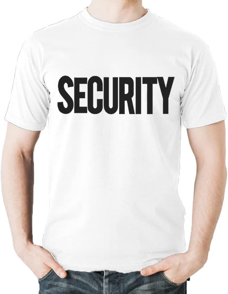Security Shirt 2 Sided Front Back Print | Event Safety Guard Staff Tee | Graphic T-Shirt for Men