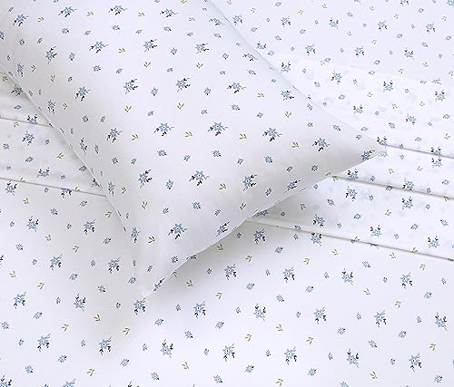 RUVANTI 100% Cotton California King Sheet Sets, 4 Pieces, Soft & Breathable Percale Weave Bedding, Deep Pocket 14", Hotel Standard, Crisp Cool Feel & Durable, Perfect Floral Sheets, Phulkari