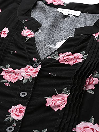 Image of One femme Women's Pleated Printed Tunic Shirt