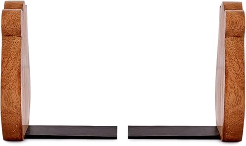 Miniatura 2 de NIRMAN Sujetalibros decorativos para sostener libros, sujetalibros grandes y resistentes para estantes, extremo decorativo para libros pesados (4 x