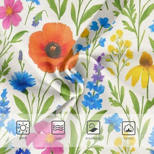 Joisal Toddlers Underwear Floral 2t Cotton Girl Panties Cute Colorful Underpants Briefs Botanical Wildflowers Plants Beige3