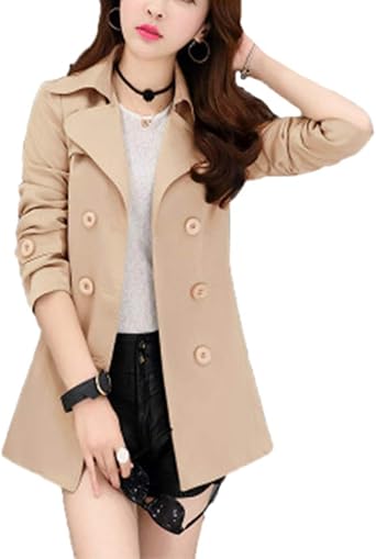 Shaoyao Mujeres Cruzado Abrigo Transición Trench con Cinturón Señora  Rompevientos Clásico Sección Media Y Larga: Amazon.es: Ropa