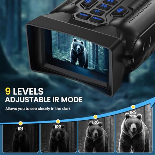 Binoculares Visión Nocturna 4K Zoom 16x con Batería Recargable miniatura 4
