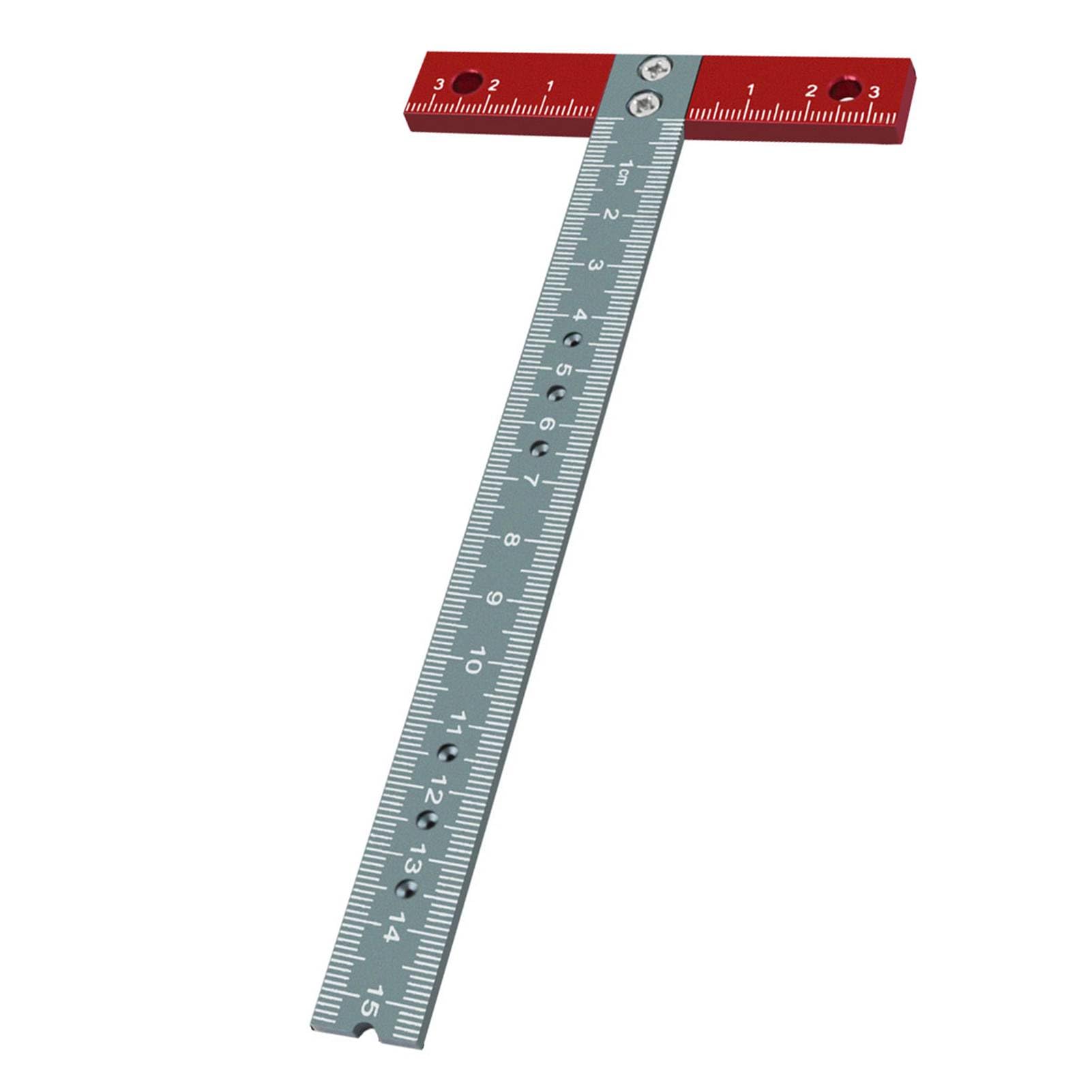 Woodworking T Square Ruler Aluminium Alloy Metal Woodworking Drawing Crafting Drafting Tool with Scale for Architect