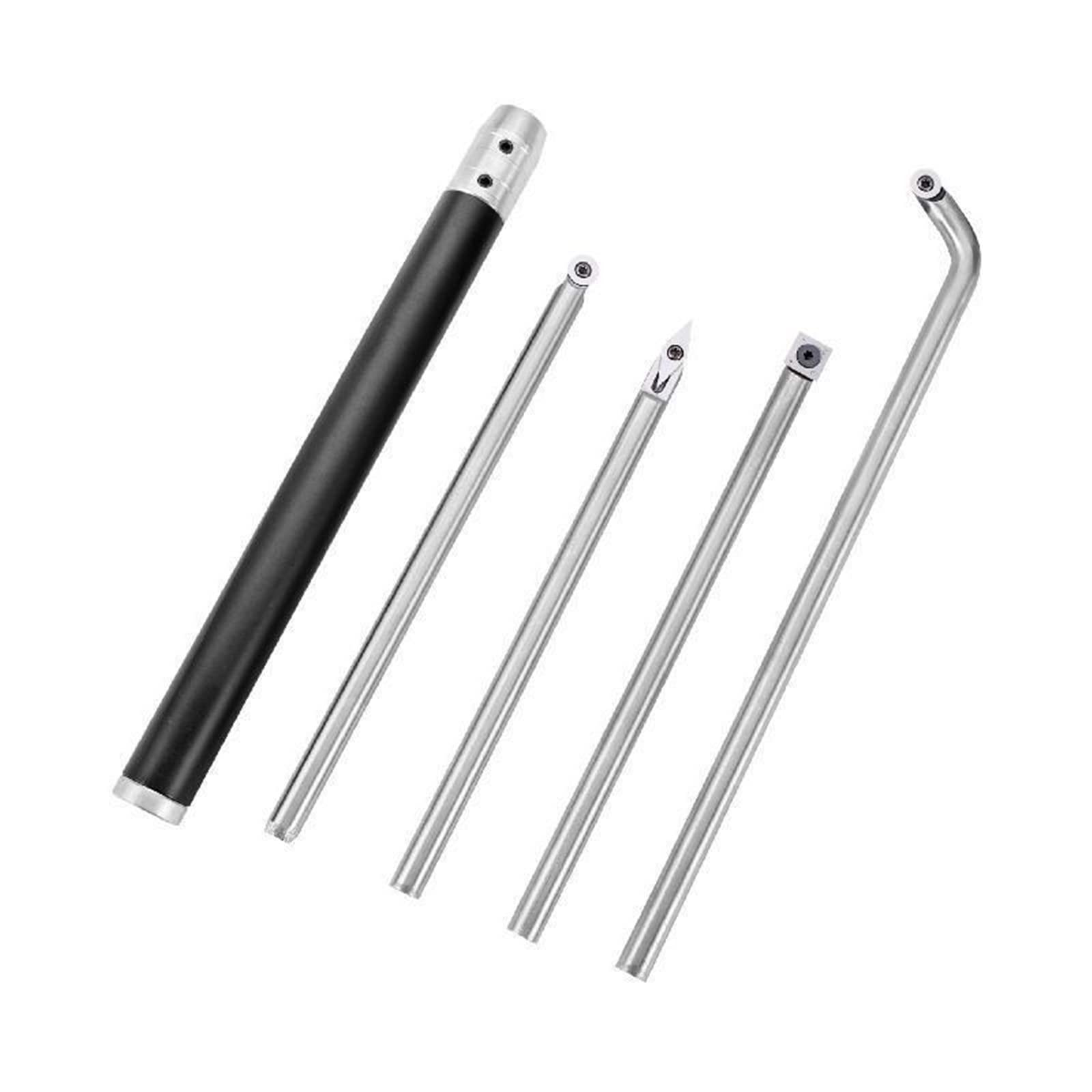 Herramientas de torneado madera carburo for torno con 1 mango, 4 cuchillas repuesto, juego cinceles acero al carbono for tallado corte,Alta Estabilidad