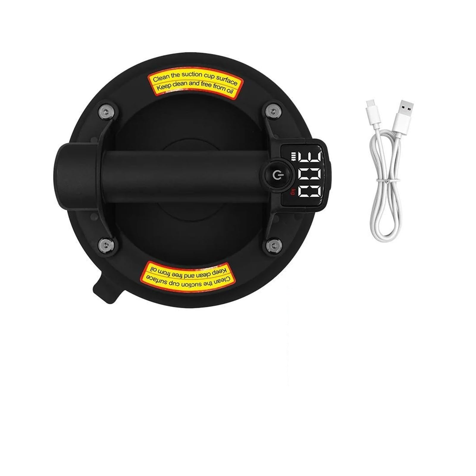 Leprem Nero 250Kg Load Electric Chargeable Vacuum Suction Cup With One-Button Adsorption(Nero)