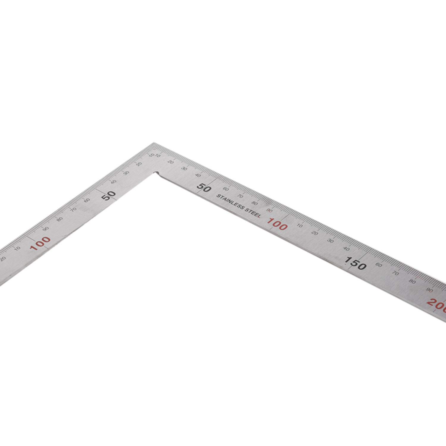 Produktbild von 90° Winkelmesser Lineal Aus Edelstahl – 500x250 Mm, Doppelseitig, Für Innen- & Außenwinkel, Schablonenwerkzeug