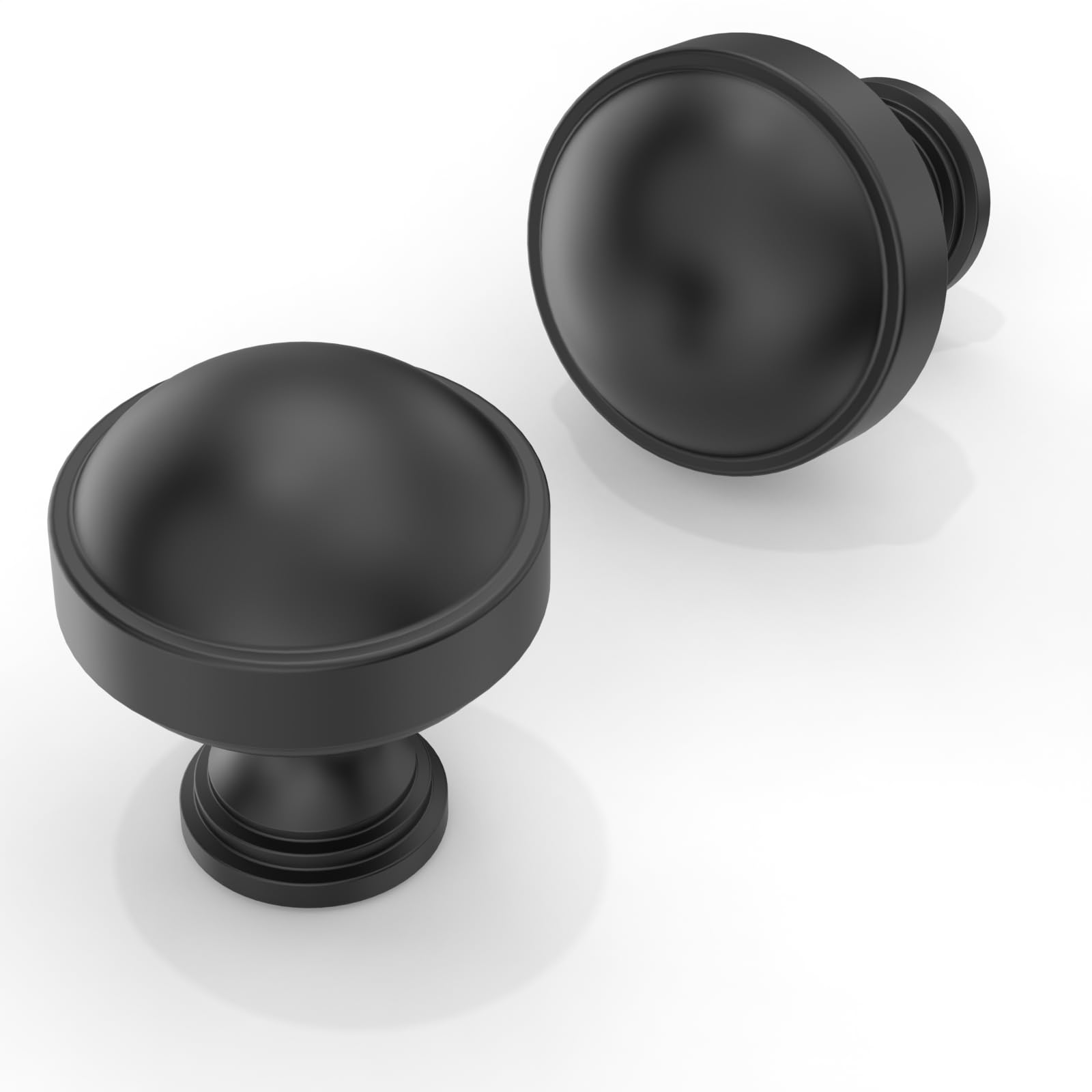 Asimerdeco 10 Pack Matte Black Cabinet Knobs 30mm Round Kitchen Drawer Knobs — image 1
