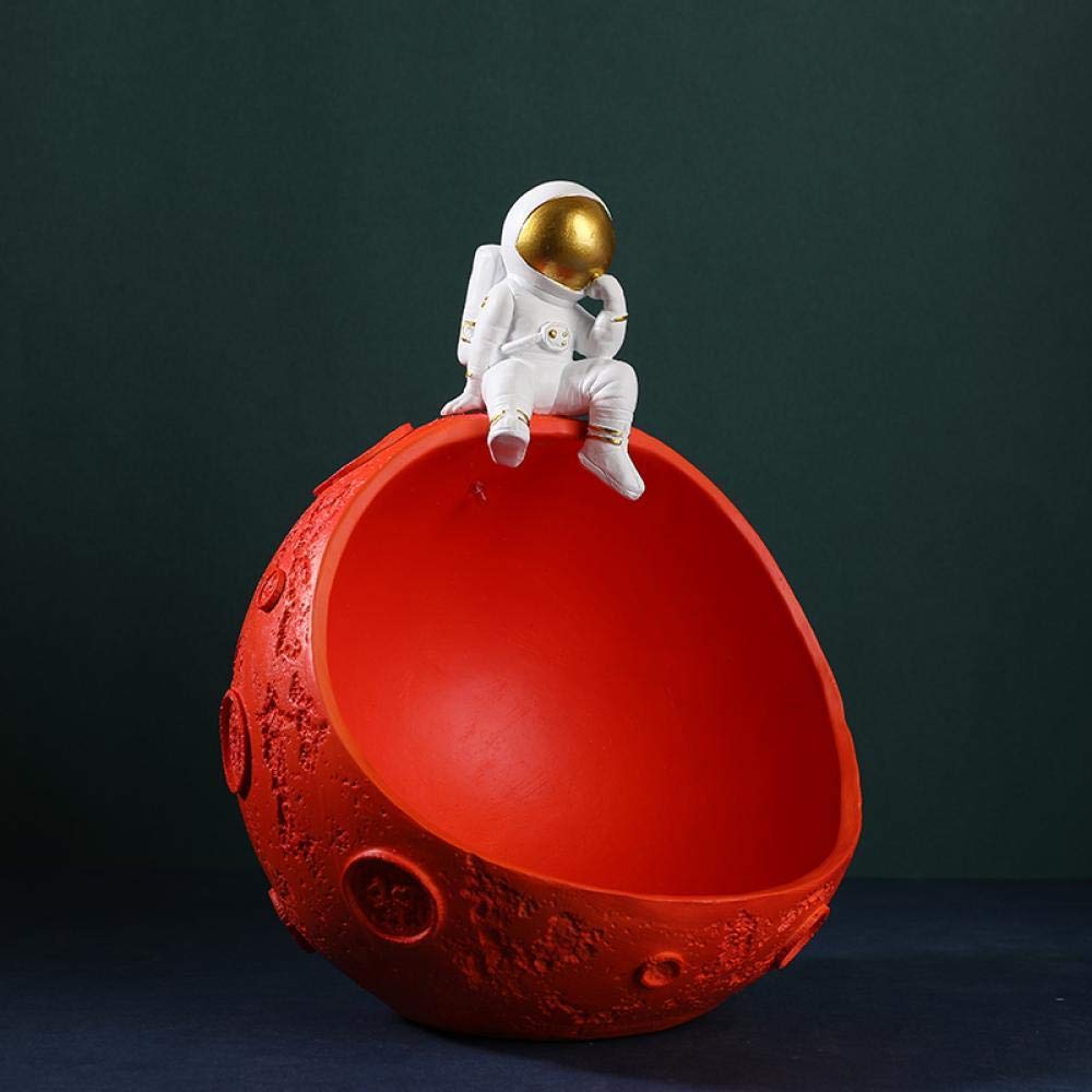Esculturas Mini Estatua Decoración del Hogar Estilo Aleatorio Acentos Modernos de Decoración del Hogar, Figuras Estatuas de Resina de Almacenamiento de Astronauta for Escultura de Cosmonauta Almacenam