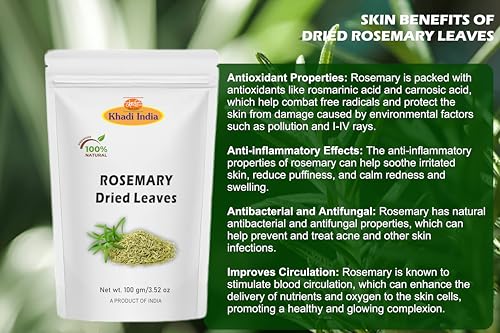 Image of Khadi Herbal Rosemary Leaves - 100gm + FREE Mist Spray Bottle | Dried Rosemary | Pure & premium