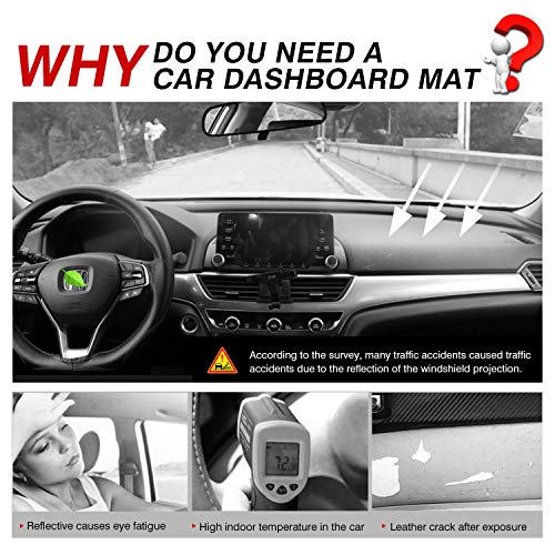 Cartist Custom Fit For Dashboard Cover Mat Honda Accord 2018-2022 Accessories Flannel Dash Cover Nonslip Dash Mat Protector Sunshade No Glare #TOP1