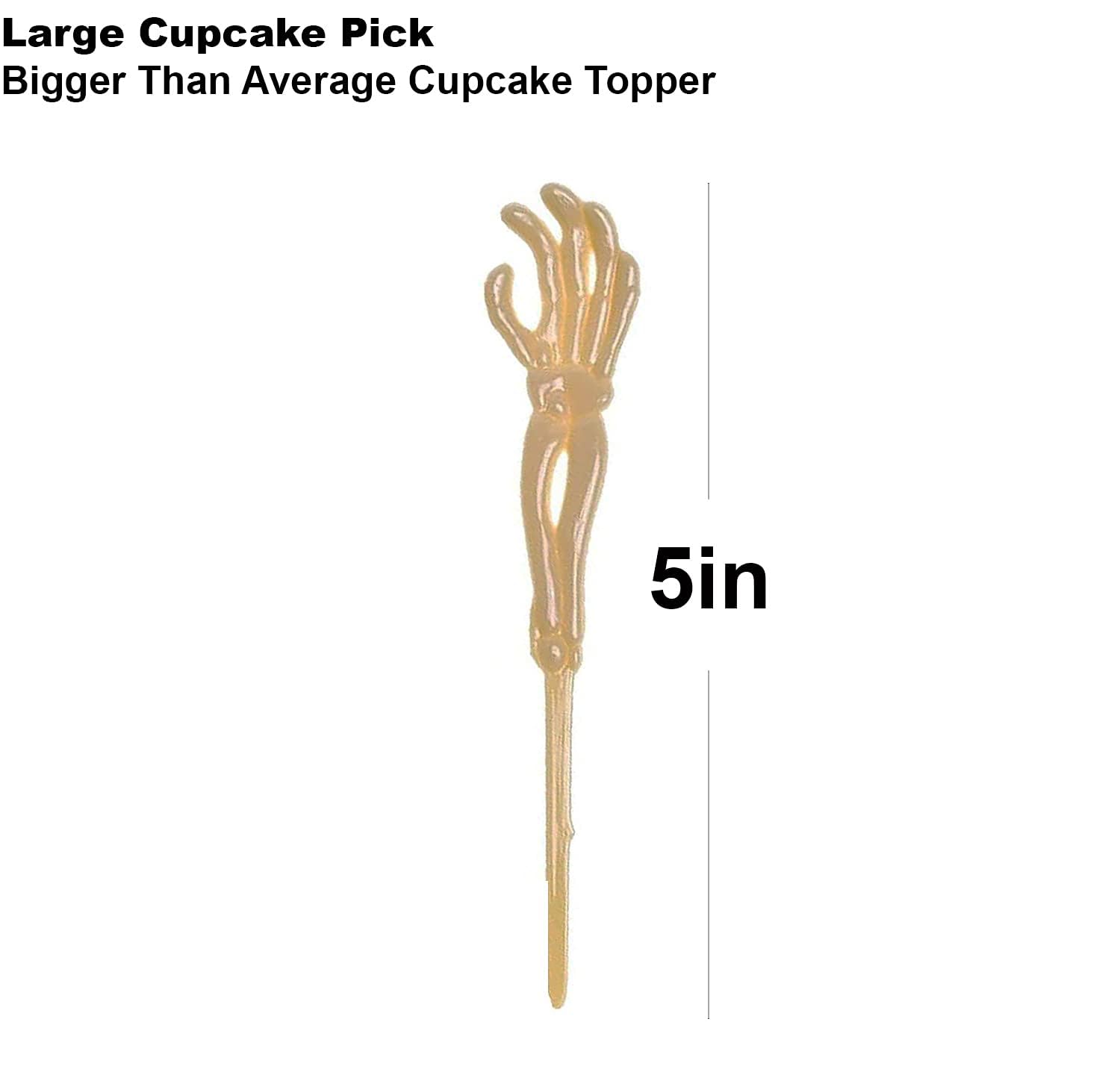 36 Pcs Plastic Skeleton Zombie Hand Cupcake Toppers - 5' Zombie Hands Cake Topper, Halloween Decor, Party Supplies(Yellow) - Image 2