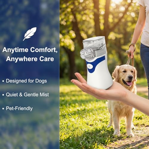 Fukumi Portable Nebulizer for Dogs, Dog Nebulizer for Breathing Problems