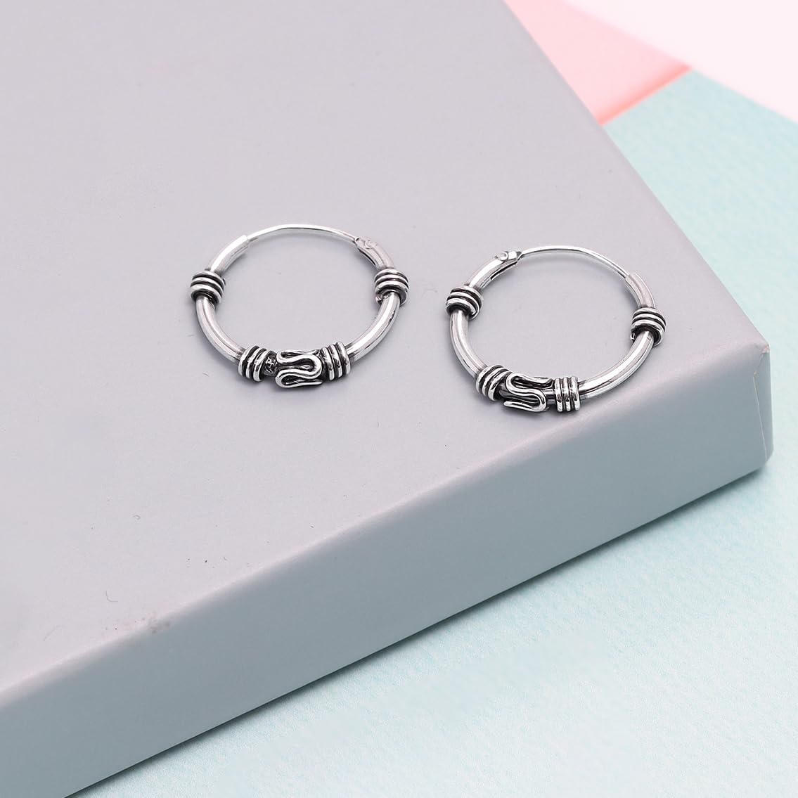 LeCalla 925 Sterling Silver Men's Hoop Stud Earrings | Lightweight Hypoallergenic Earrings for Men Jewelry | Birthday Graduation Gifts for Dad Father Son Brother Husband - Image 3