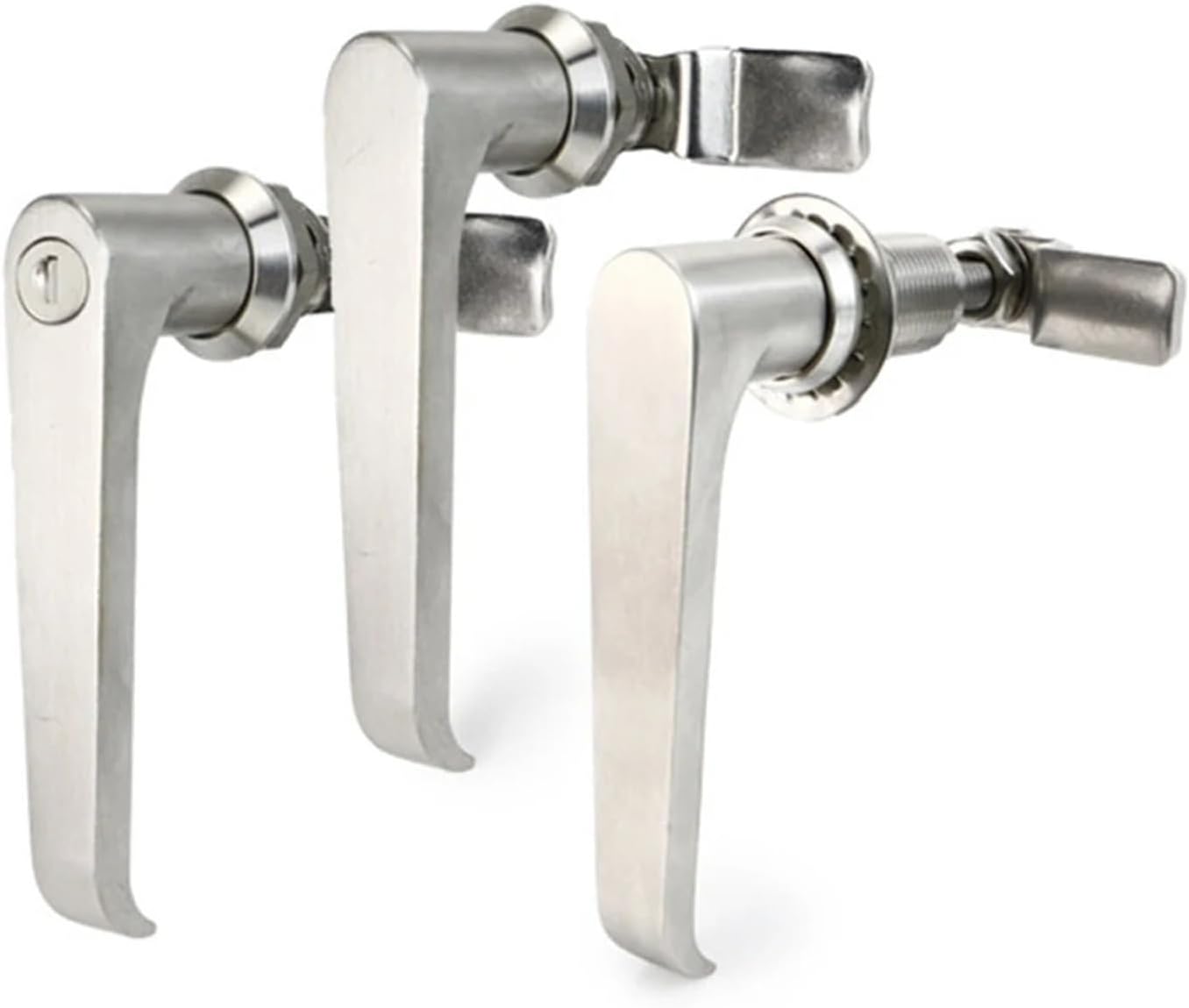 MS324 L-Shaped Handle Lock Cabinet Door Lock 304 Material Stainless Steel Electric Cabinet Lock 1Pcs(Tensioning Function)