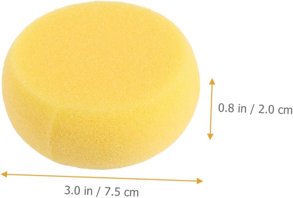 15pcs Yellow Round Boys and Girls Painting Sponges Watercolor Art Sponges Set for Boys and Girls DIY Graffiti